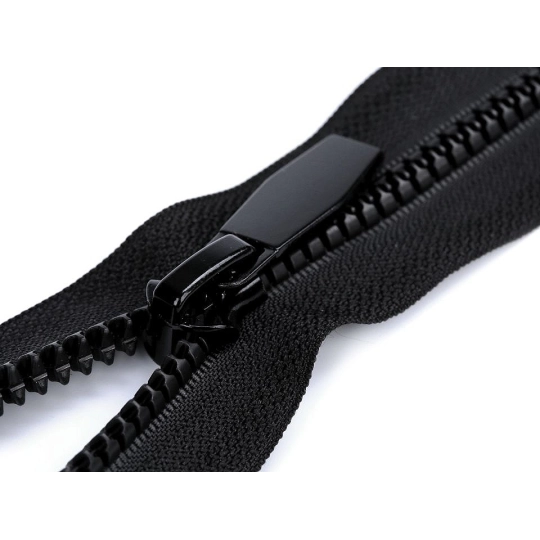 Kostený zips No 5 dĺžka 80 cm okrúhle zúbky, s ozdobným jazdcom - 1 ks | Mimib