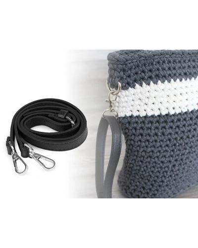 Koženkový popruh / ucho na kabelku s karabinami šíře 1,5 cm - 1 ks | Mimib