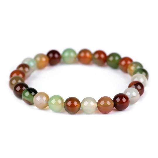 Náramek achát multicolor, syntetický minerál - 1 ks | Mimib