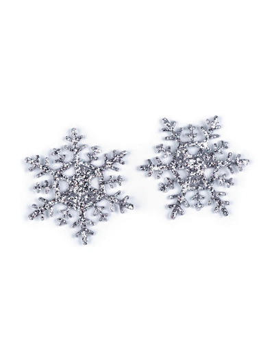 Nažehlovačka vločka s glitry Ø4 cm - 10 ks | Mimib