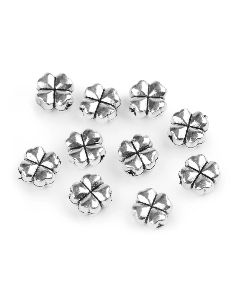 Kovová ozdoba čtyřlístek 8x8 mm - 10 ks | Mimib