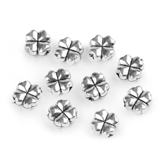 Kovová ozdoba čtyřlístek 8x8 mm - 10 ks | Mimib