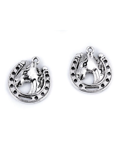 Přívěsek kůň s podkovou 18x21 mm - 5 ks | Mimib