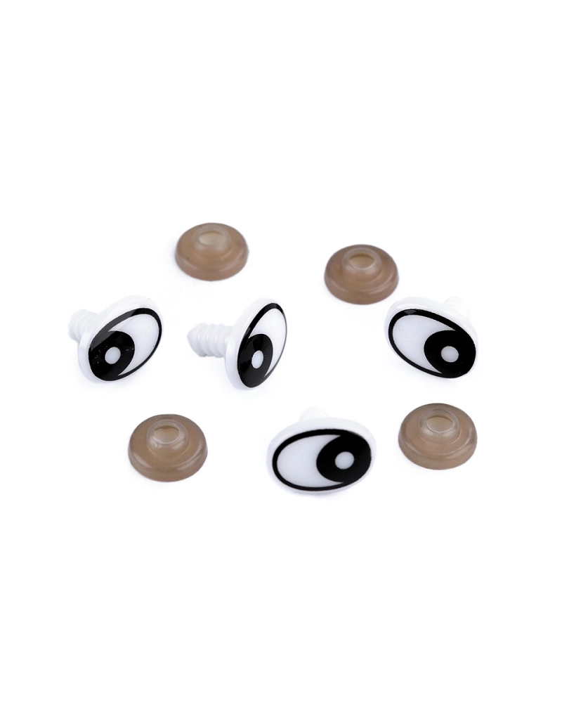 Oči s pojistkou 12x16 mm - 20 sada | Mimib