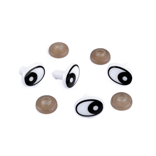 Oči s pojistkou 12x16 mm - 20 sada | Mimib