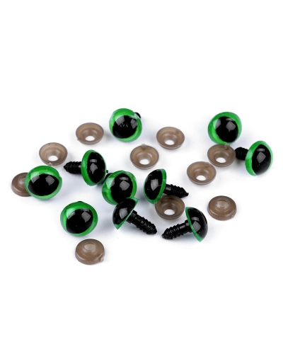 Oči kočičí s pojistkou Ø14 mm - 10 sada | Mimib