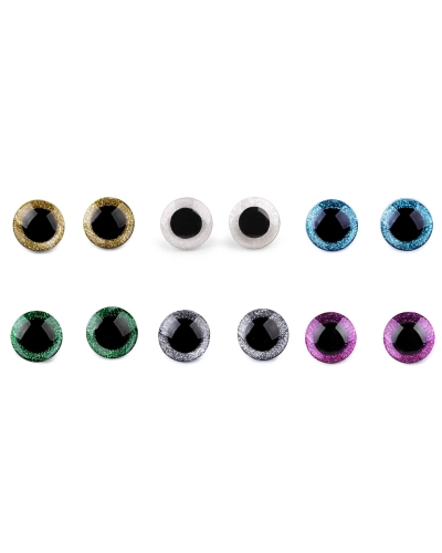 Oči glitrové s pojistkou Ø25 mm - 4 sada | Mimib