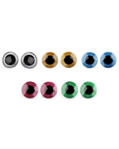 Oči velké s glitry s pojistkou Ø40 mm - 2 sada | Mimib