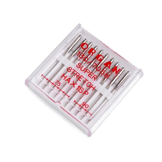Strojové jehly Super stretch 75,90 Organ - 1 krab. | Mimib