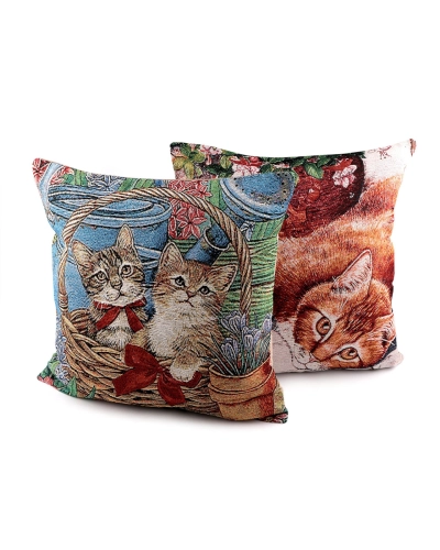 Gobelínový povlak na polštář kočky 45x45 cm - 1 ks | Mimib