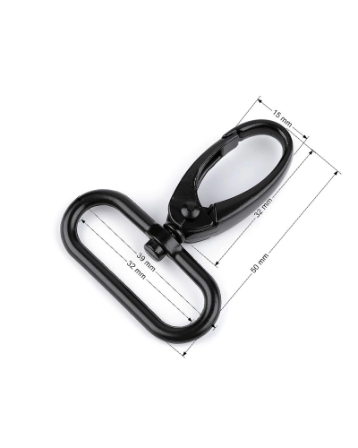 Kovová karabina otočná, průvlek 32 mm - 1 ks | Mimib