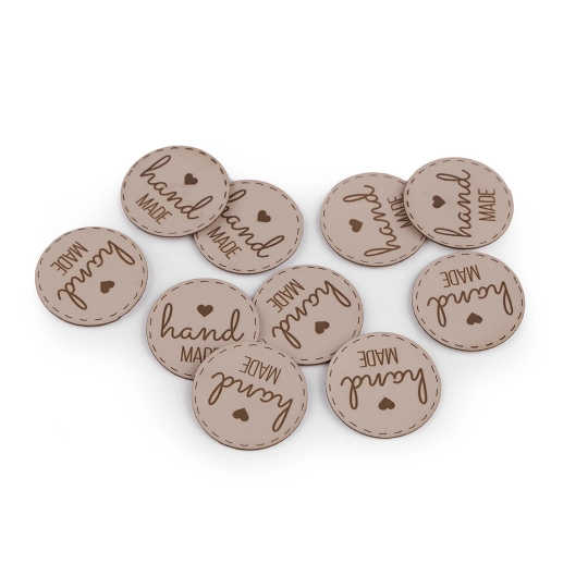Nášivka / štítek z eko kůže - hand made - 10 ks | Mimib