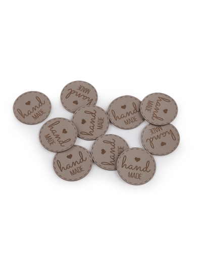 Nášivka / štítek z eko kůže - hand made - 10 ks | Mimib