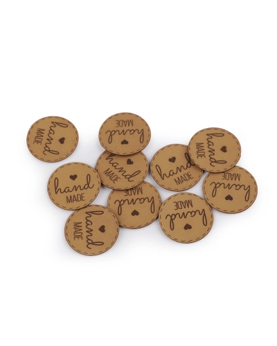 Nášivka / štítek z eko kůže - hand made - 10 ks | Mimib