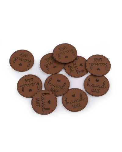 Nášivka / štítek z eko kůže - hand made - 10 ks | Mimib