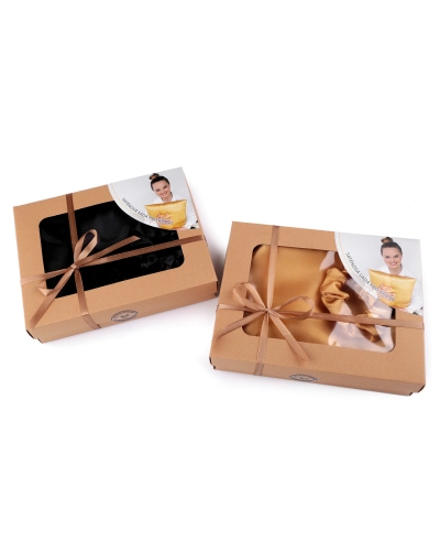 Saténová Beauty sada na spaní, povlak a scrunchie gumička - 1 ks | Mimib