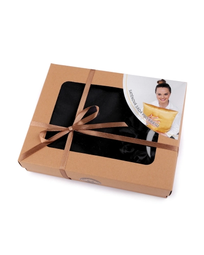Saténová Beauty sada na spaní, povlak a scrunchie gumička - 1 ks | Mimib