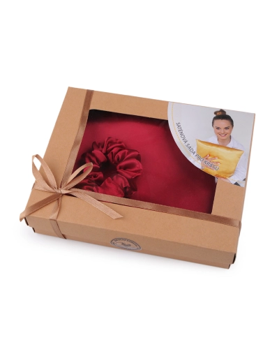 Saténová Beauty sada na spaní, povlak a scrunchie gumička - 1 ks | Mimib