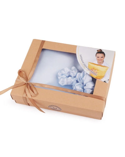 Saténová Beauty sada na spaní, povlak a scrunchie gumička - 1 ks | Mimib