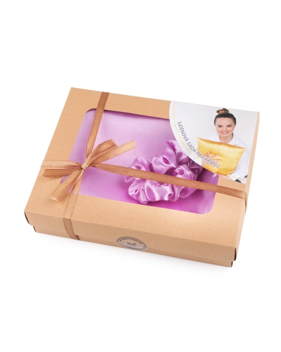 Saténová Beauty sada na spaní, povlak a scrunchie gumička - 1 ks | Mimib
