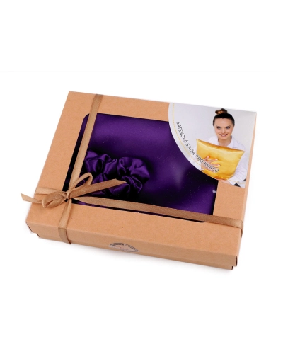 Saténová Beauty sada na spaní, povlak a scrunchie gumička - 1 ks | Mimib