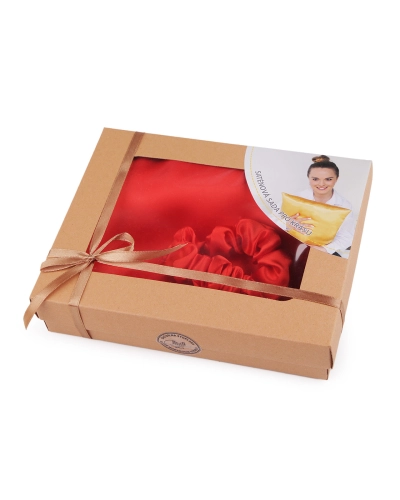 Saténová Beauty sada na spaní, povlak a scrunchie gumička - 1 ks | Mimib