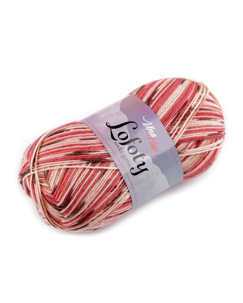 Pletací příze Lofoty samovzorovací / ponožkovka 100 g - 1 ks | Mimib