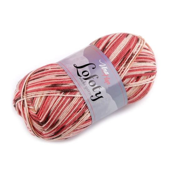 Pletací příze Lofoty samovzorovací / ponožkovka 100 g - 1 ks | Mimib