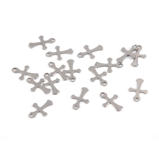 Přívěsek křížek 9x13 mm - 15 ks | Mimib