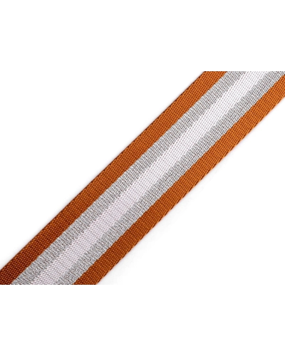 Hladký oboustranný popruh s lurexem šíře 38 mm - 1 m | Mimib
