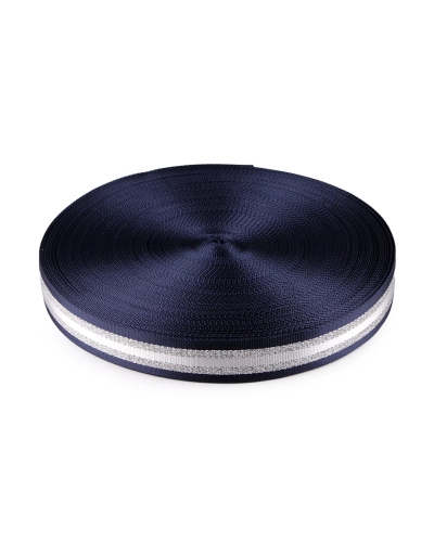 Hladký oboustranný popruh s lurexem šíře 38 mm - 1 m | Mimib