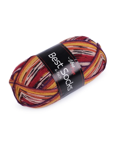 Pletací příze Best Socks samovzorovací / ponožkovka 100 g - 1 ks | Mimib
