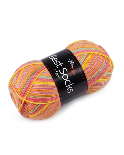 Pletací příze Best Socks samovzorovací / ponožkovka 100 g - 1 ks | Mimib