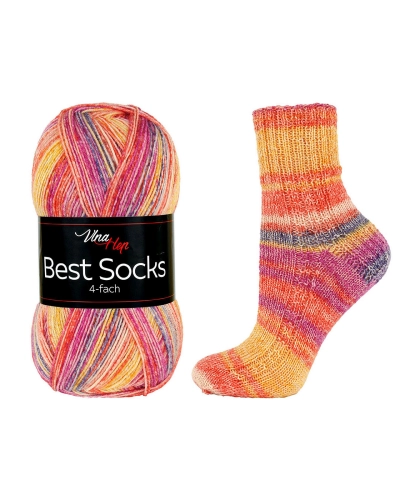 Pletací příze Best Socks samovzorovací / ponožkovka 100 g - 1 ks | Mimib