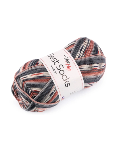Pletací příze Best Socks samovzorovací / ponožkovka 100 g - 1 ks | Mimib