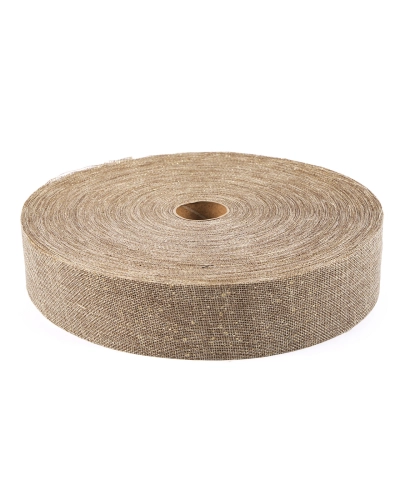 Vánoční stuha metráž imitace juty s glitry šíře 60 mm - 1 m | Mimib
