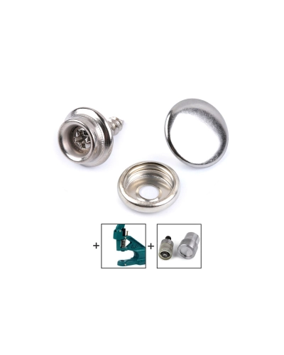 Knoflíky stiskací s kroužkem Ø15 mm s vrutem - 50 sada | Mimib
