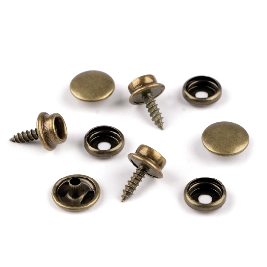 Knoflíky stiskací s kroužkem Ø15 mm s vrutem - 50 sada | Mimib