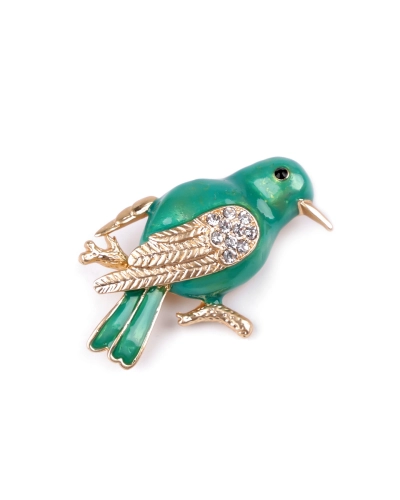 Brošňa s brúsenými kamienkami vtáčik - 1 ks | Mimib