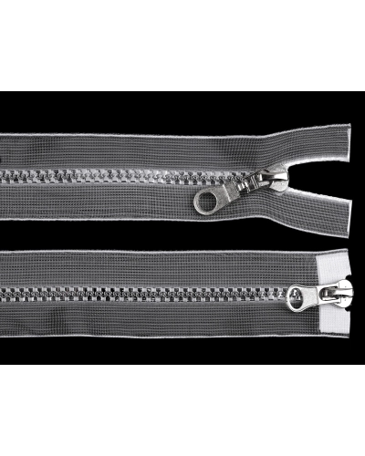 Zips kostený No 5 deliteľný 2 jazdce / dvojcestný 60 cm transparentný - 1 ks | Mimib