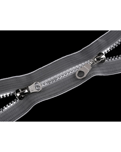 Zips kostený No 5 deliteľný 2 jazdce / dvojcestný 90 cm transparentný - 1 ks | Mimib
