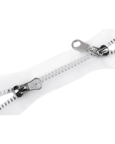 Zips kostený No 5 deliteľný 2 jazdce / dvojcestný 90 cm transparentný - 1 ks | Mimib