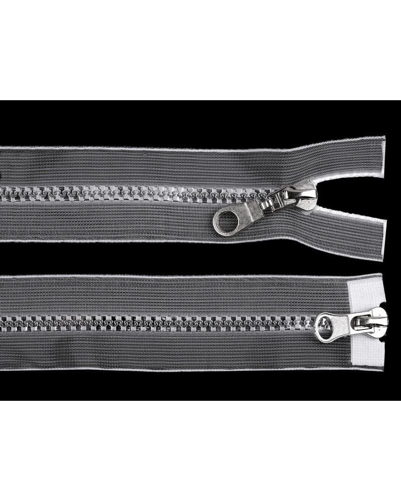 Zips kostený No 5 deliteľný 2 jazdce / dvojcestný 90 cm transparentný - 1 ks | Mimib
