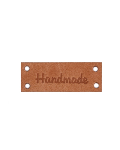 Kožená cedulka / štítek Handmade, With love 16x44 mm - 1 ks | Mimib