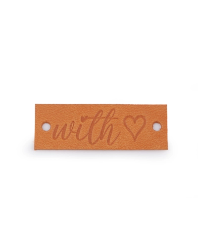 Kožená cedulka / štítek Handmade, With love 16x44 mm - 1 ks | Mimib