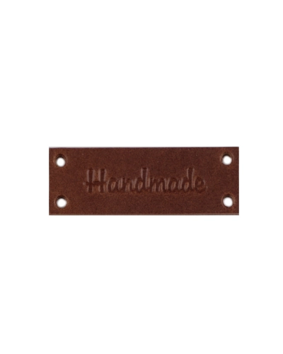 Kožená cedulka / štítek Handmade, With love 16x44 mm - 1 ks | Mimib