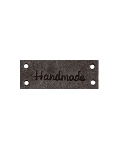 Kožená cedulka / štítek Handmade, With love 16x44 mm - 1 ks | Mimib