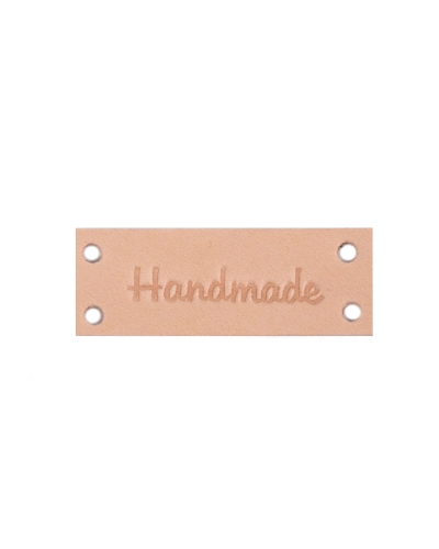 Kožená cedulka / štítek Handmade, With love 16x44 mm - 1 ks | Mimib