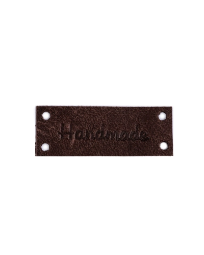 Kožená cedulka / štítek Handmade, With love 16x44 mm - 1 ks | Mimib