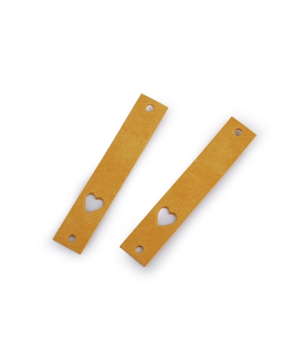 Kožený štítek srdce 12x70 mm - 1 ks | Mimib